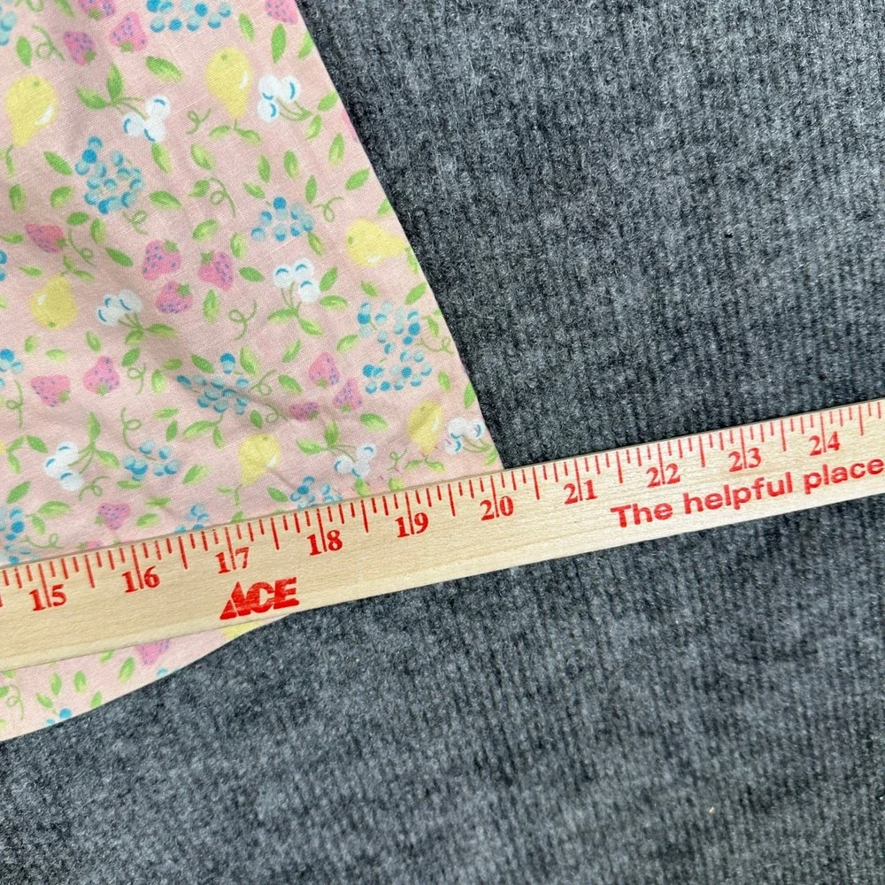 Vintage OshKosh Bgosh Girls Pink Floral Fruit Pintuck Cotton Dress Size 6X USA